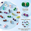 60Pcs 15 Color Baking Painted Glass Round Beaded Pendants PALLOY-HY00032-5