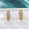 Brass Micro Pave Cubic Zirconia Earrings EJEW-R025-15G-1
