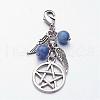 Tibetan Style Natural Gemstone Pendants HJEW-JM00222-2