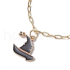 Witch & Ghost Alloy Enamel Charm Bracelets BJEW-JB10703-3