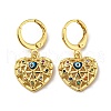 Real 18K Gold Plated Brass Dangle Leverback Earrings EJEW-A033-15G-01-1