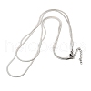 304 Stainless Steel Flat Snake Chain Double Chain Necklaces NJEW-Q039-01P-4