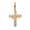 Brass Micro Pave Clear Cubic Zirconia Pendants KK-H493-03G-03-1