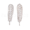 Rack Plating Brass Cubic Zirconia Hoop Earring Findings KK-S374-04P-03-1