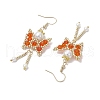 Butterfly Faceted Bicone Glass Beads Snowflake Dangle Earrings EJEW-MZ00429-02-4