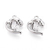 Brass Micro Pave Clear Cubic Zirconia Charms KK-N267-18P-1