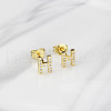 Brass Clear Cubic Zirconia Stud Earrings WGC2A80-08-1