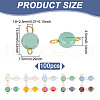 GOMAKERER 100Pcs Electroplate Opaque Glass Connector Charms PALLOY-GO0001-39-2