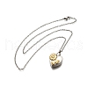 304 Stainless Steel Heart Sunflower Cinerary Casket Pendant Necklaces NJEW-V002-03GP-4