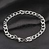 Tarnish Resistant Unisex 304 Stainless Steel Curb Chain/Twisted Chain Bracelets X-STAS-D0002-40P-5