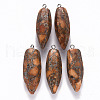 Faceted Teardrop Assembled Synthetic Regalite/Imperial Jasper/Sea Sediment Jasper & Natural Pyrite Big Pendants G-R484-02-3