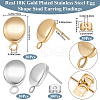 Beebeecraft 60Pcs 2 Colors 304 Stainless Steel Stud Earring Findings STAS-BBC0005-65-2