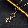 304 Stainless Steel Infinity Heart Pendant Necklaces for Women NJEW-Z065-02G-2