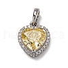 925 Sterling Silver Pave Yellow Cubic Zirconia Pendants STER-F063-01B-02-1
