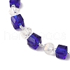 Rondelle Cube Glass & Brass Link Chain Bracelets BJEW-L685-09P-2