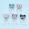 Butterfly Alloy Rhinestone Tassel Chain Dangle Beads OACR-N141-01-1