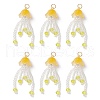 Glass Seed Beaded Jellyfish Pendants PALLOY-MZ00707-04-1