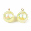 ABS Plastic Imitation Pearl Pendants PACR-T015-04B-2