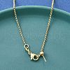 Brass Rolo Chain Adjustable Slider Necklaces NJEW-E157-05G-2