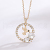 Ring with Bird & Flower Alloy Crystal Rhinestone Pendant Necklaces for Women FS-WG60F90-02-2