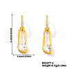 Vintage Brass Clear Cubic Zirconia Hoop Earrings LF0125-1-3