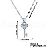 Elegant Fashion Brass Sparkling Clear Cubic Zirconia Key Pendant Necklaces for Women CT5089-2-1