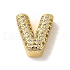 Brass Micro Pave Clear Cubic Zirconia Charms ZIRC-C009-01G-V-1