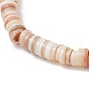 Natural Freshwater Shell Disc Beads Stretch Bracelets for Men Women BJEW-JB11747-3