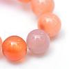 Round Dyed Natural Red Agate Bead Strands G-R345-6mm-09-4
