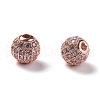 Brass Cubic Zirconia Beads ZIRC-F001-31RG-2