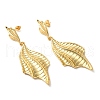 Fishtail Brass Dangle Stud Earrings EJEW-G382-17G-1