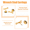 FIBLOOM 10Pcs 5 Colors Stainless Steel Spanner Tool Stud Earrings for Men EJEW-FI0001-82-4