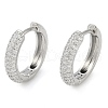Rack Plating Ring Brass Micro Pave Cubic Zirconia Hoop Earrings EJEW-Z059-12P-01-1