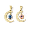 PVD Vacuum Plating 304 Stainless Steel Resin Pendants STAS-A062-40G-1