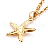 Sea Star/Starfish Pendant Necklaces NJEW-JN03078-04-3