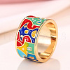 House Pattern Brass Enamel Finger Rings FS-WG03239-02-1
