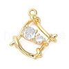 Brass Micro Pave Cubic Zirconia Pendants KK-D091-04G-1