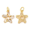 Rack Plating Brass Pave Clear Cubic Zirconia Pendants KK-Z026-14G-1