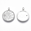 Brass Micro Pave Clear Cubic Zirconia Pendants KK-S356-008P-NF-2