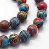 Synthetic Malachite Beads Strands G-I199-32-6mm-D-3