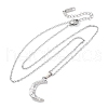 Texture Moon 304 Stainless Steel Pendant Necklaces NJEW-H059-13P-4
