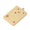 304 Stainless Steel Rhinestones Pendants STAS-D306-01G-B-2