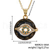 Brass Evil Eye Glass Pendant Necklaces AA7178-10-2