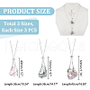 9Pcs 3 Styles Brass Macrame Pouch Braided Gemstone Holder Pendant Necklace Making NJEW-UN00001-3