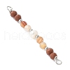 Faceted Round Natural Mixed Gemstone & Potato Natural Cultured Freshwater Pearl Beaded Connector Charms PALLOY-JF03532-3