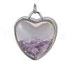 Natural Amethyst Chips Pendants G-A176-B07-1