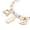 Colorful Alloy Enamel Cute Charms Bracelet BJEW-JB08661-05-5