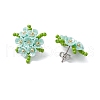 304 Stainless Steel Flower Stud Earrings EJEW-MZ00457-01-4