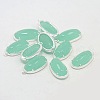 Silver Color Plated Brass Glass Pendants GLAA-J047-06S-1