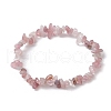 Natural Rose Quartz Chips Beaded Stretch Bracelets for Women BJEW-JB10046-15-2